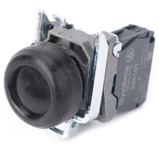 

Кнопка Systeme Electric SB4BP21 SB4 в сборе модульная 22мм выступающая черная с возвратом металл 1НО, SB4BP21