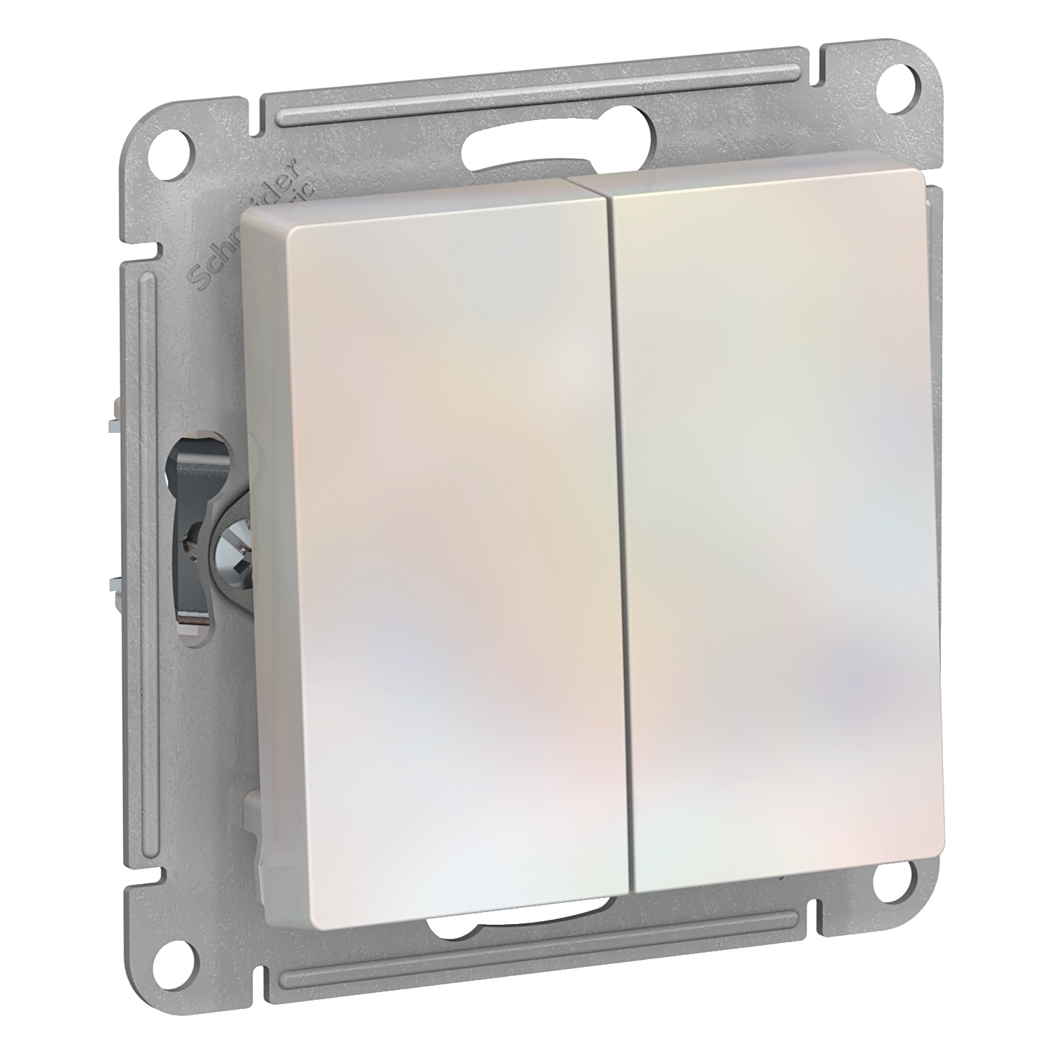 

Переключатель Schneider Electric ATN000465 AtlasDesign, 2-клавишный, сх.6, 10АХ, механизм, жемчуг, ATN000465