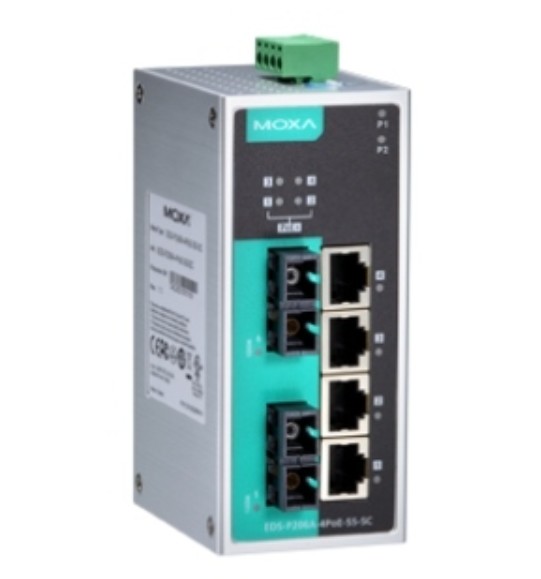 

Коммутатор PoE MOXA EDS-P206A-4PoE-MM-SC-T 2x100BaseFx MM ports, 4 x PoE, SC, EDS-P206A-4PoE-MM-SC-T