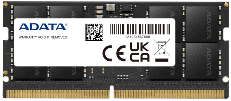 

Модуль памяти SODIMM DDR5 32GB ADATA AD5S480032G-S PC5-38400, 4800MHz, CL40, 1.1V, RTL, AD5S480032G-S
