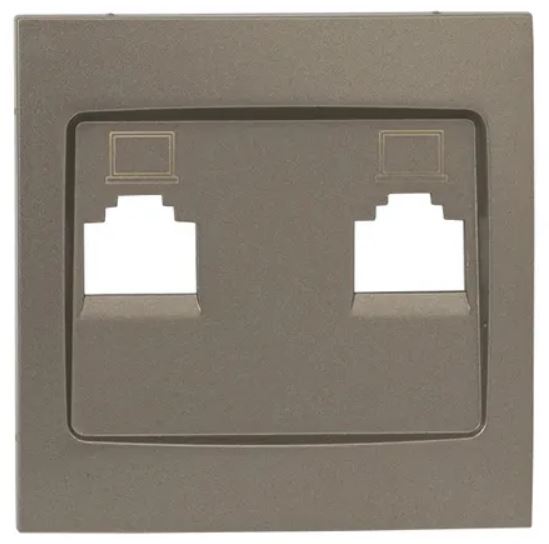 

Накладка розетки компьютерной EKF ESK02-L-035-40 Валенсия RJ-45 2-местная кашемир, ESK02-L-035-40