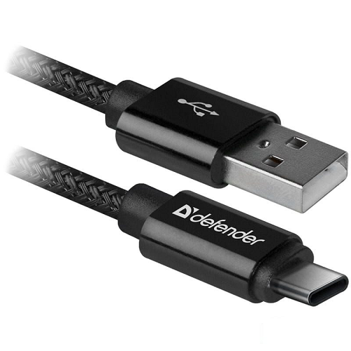 

Кабель интерфейсный Defender USB09-03T USB 2.0/Type-C, 1м, чёрный, USB09-03T