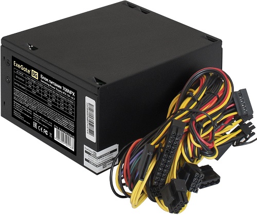 

Блок питания ATX Exegate 700NPX EX259605RUS 700W, black, 12cm fan, 24p+4p, 6/8p PCI-E, 3*SATA, 2*IDE, FDD, 700NPX
