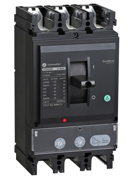 Изображение товара Автоматический выключатель SystemePact CCB 3-полюсный 500 А литой корпус
