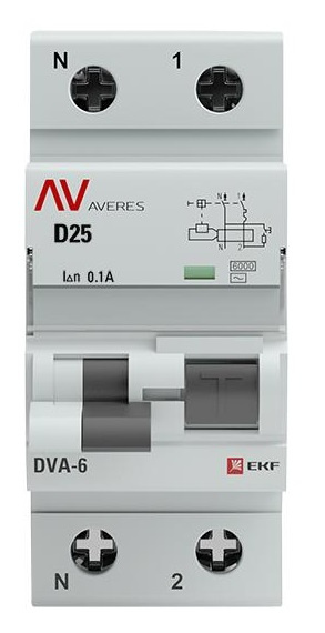 фото Автомат дифференциальный EKF rcbo6-1pn-25D-100-ac-av в Красноярске