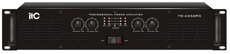 

Микрофон ITC TS-4200PD профессиональный стерео усилитель 4120W@8,4200W@4, 2400W@ bridge 2*8, шт, TS-4200PD