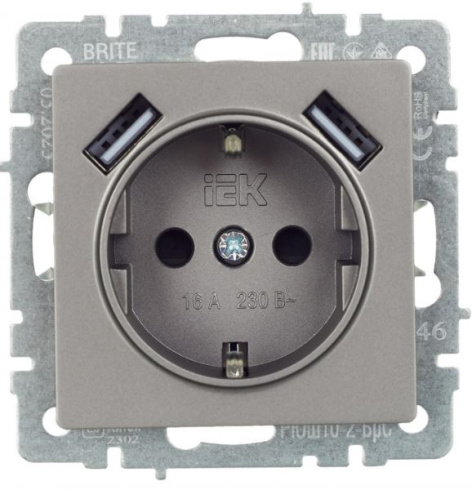 фото Розетка с заземлением  IEK BR-R14-16-U21-D31-K46 в Волгограде
