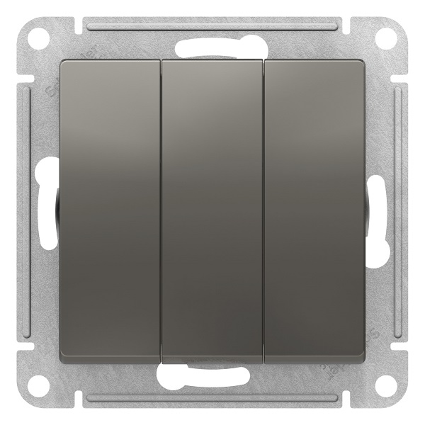 

Выключатель Schneider Electric ATN000931 AtlasDesign, 3-клавишный, сх.1+1+1, 10АХ, механизм, сталь, ATN000931