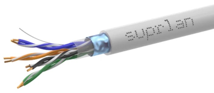 

Кабель витая пара F/UTP 5e кат. 4 пары SUPRLAN 01-1033-1 24AWG PVC внутренний 305м серый, 01-1033-1