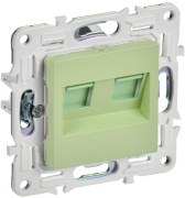 фото Розетка компьютерная двойная  IEK SK-K20-1-K06