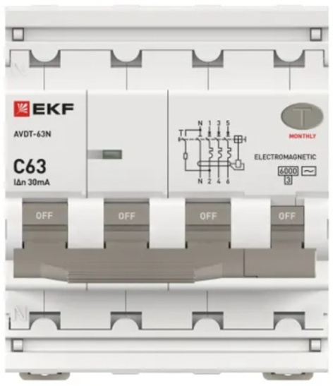 фото Автомат дифференциальный EKF D63N46M63C30 в Перми