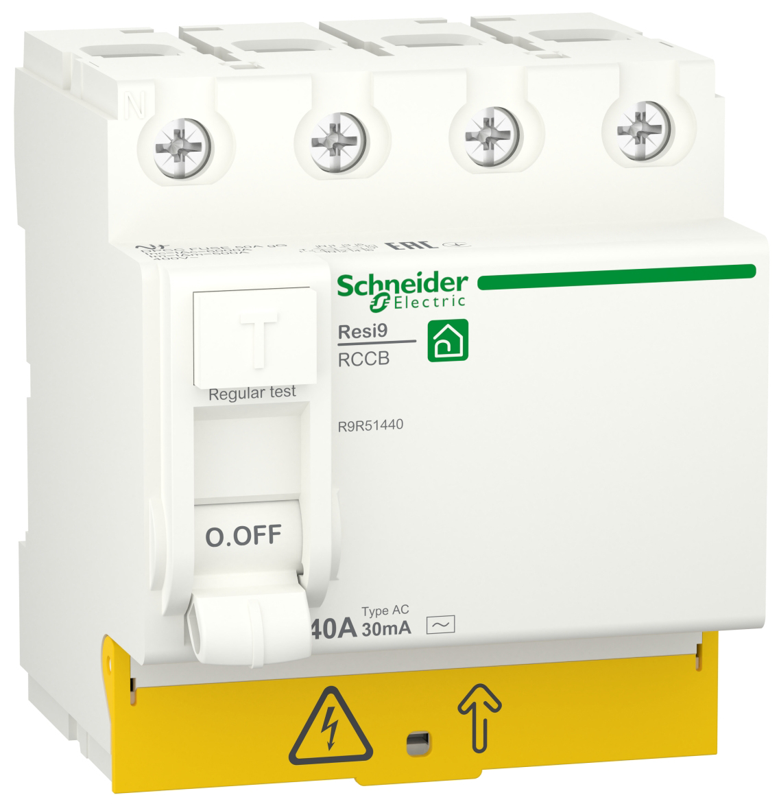 

Выключатель Schneider Electric RESI9 R9R51440 дифференциального тока (УЗО) 40А 4P 30мА тип AC, RESI9