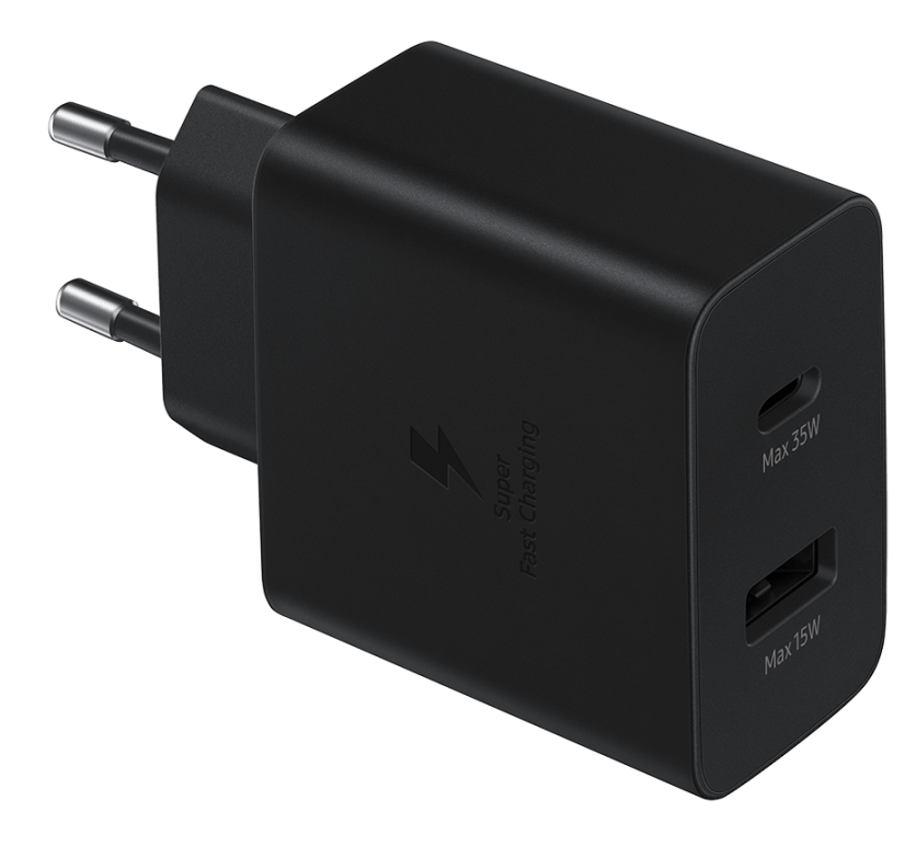 

Зарядное устройство сетевое Samsung EP-TA220 USB-A/USB Type-C 30W, черное, EP-TA220
