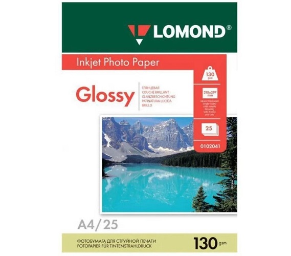 

Бумага Lomond 0102041 A4 глянцевая, 130г/м2, 25 листов, 0102041