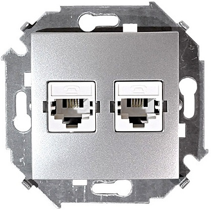 Изображение товара Розетка Simon 1591589-033 внутренняя с двумя разъемами IP20 металическая