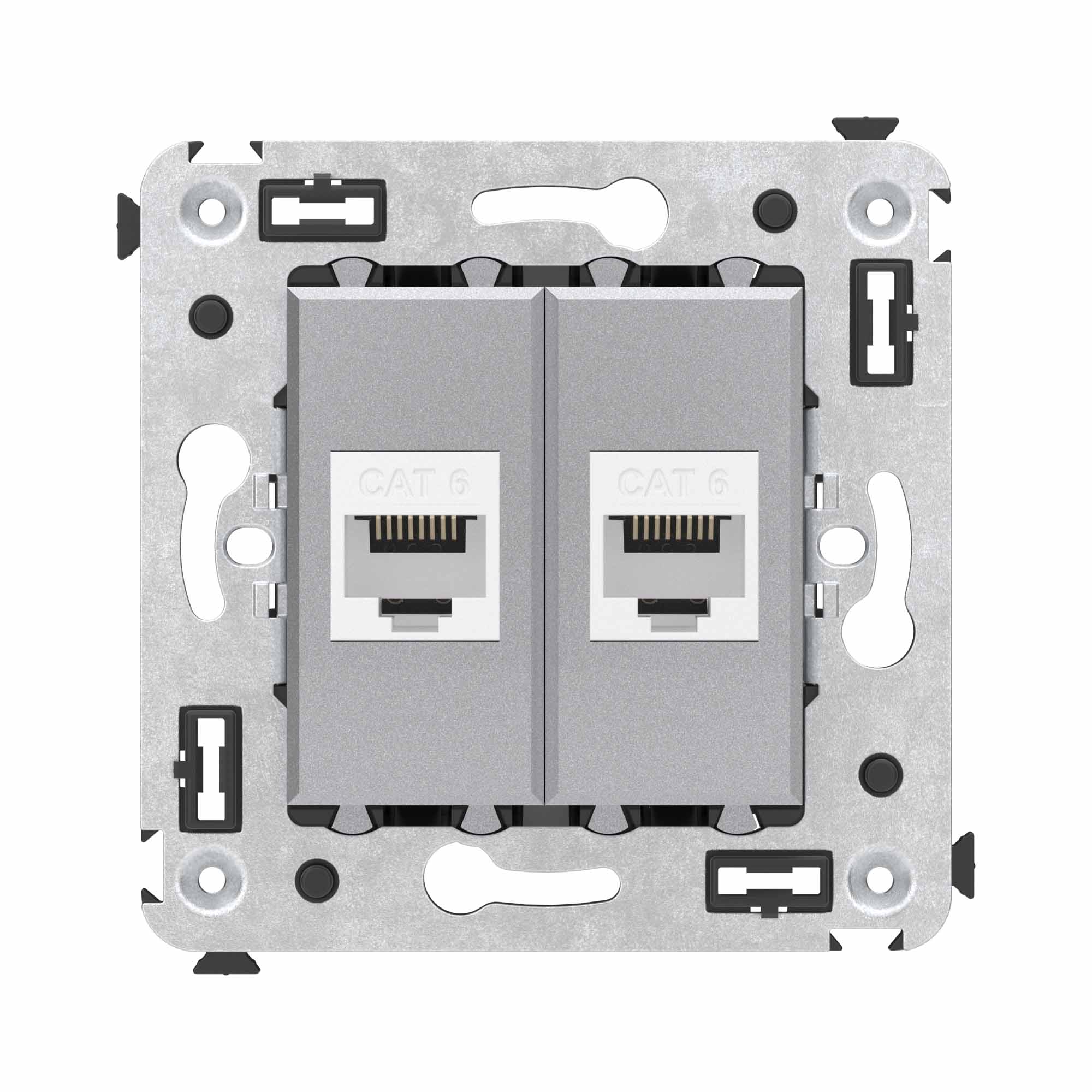 

Розетка компьютерная DKC 4404694 RJ-45 без шторки в стену, кат.6 двойная, "Закаленная сталь", "Avanti", 4404694