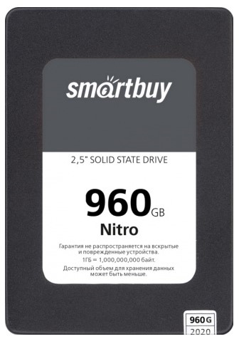 

Накопитель SSD 2.5'' SmartBuy SBSSD-960GQ-MX902-25S3 Nitro 960GB SATA 6Gb/s QLC 560/500MB/s MTBF 1.5M 7mm, SBSSD-960GQ-MX902-25S3