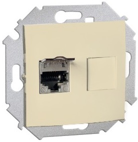 

Розетка Simon 1591563-031 компьютерная RJ45 кат.6A (АМР, FTP), слоновая кость, 1591563-031
