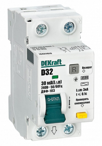 Изображение товара Автомат дифференциальный DEKraft 16064DEK - 32 А, 230 В