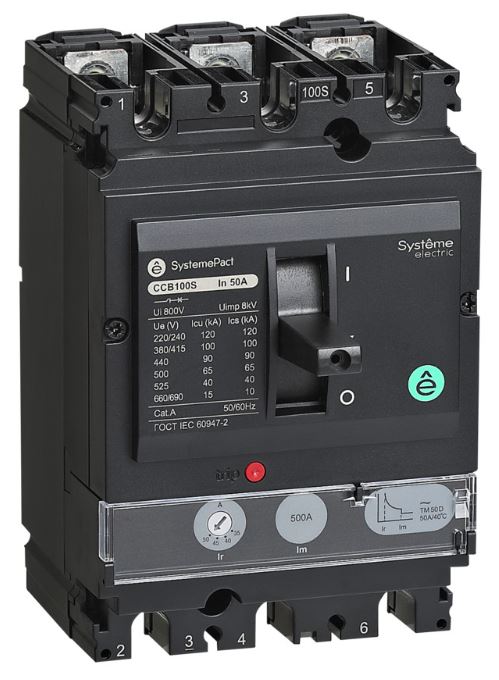 

Автоматический выключатель в литом корпусе Systeme Electric SPC100N040L3DF SYSTEMEPACT CCB100 50KA 3P3D TMD40 рычаг, SPC100N040L3DF