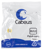 фото Кабель патч-корд Cabeus PC-TEL-RJ12-0.5m
