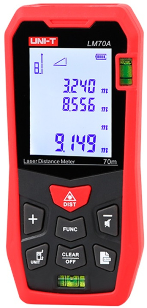 Изображение товара Лазерный дальномер UNI-T LM70A 70 метров с дисплеем и функциями измерения