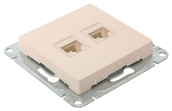 фото Розетка компьютерная двойная EKF UP1-SOI-2RJ45-5