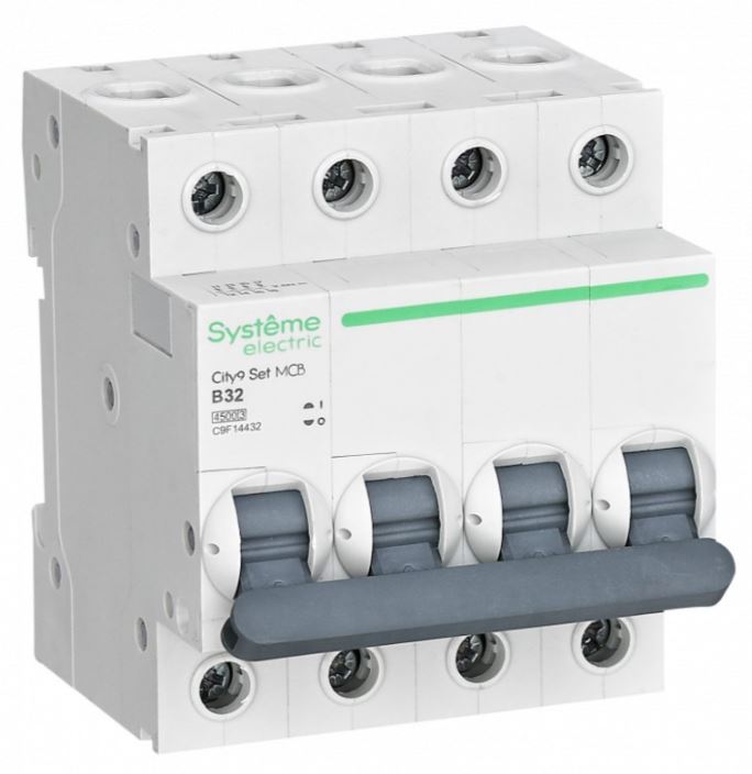 

Автоматический выключатель Systeme Electric C9F14432 City9 Set B 32А 4P 4.5kA 400В, C9F14432