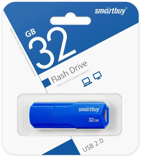 фото Накопитель USB 2.0 32GB SmartBuy SB32GBCLU-BU в Казани