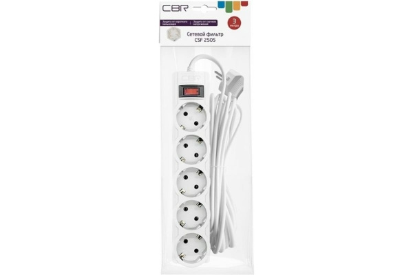 фото Сетевой фильтр  CBR CSF 2505-3.0 White PC в Красноярске