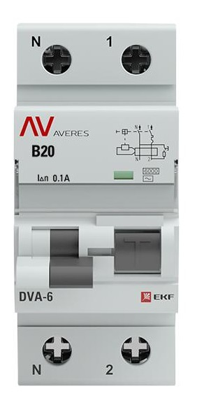 фото Автомат дифференциальный EKF rcbo6-1pn-20B-100-ac-av в Красноярске