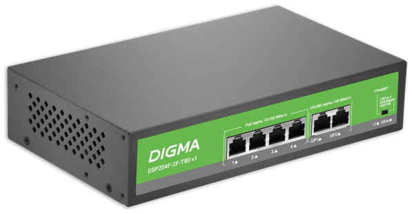 фото Коммутатор неуправляемый Digma DSP204F-2F-T80 V1 в Казани