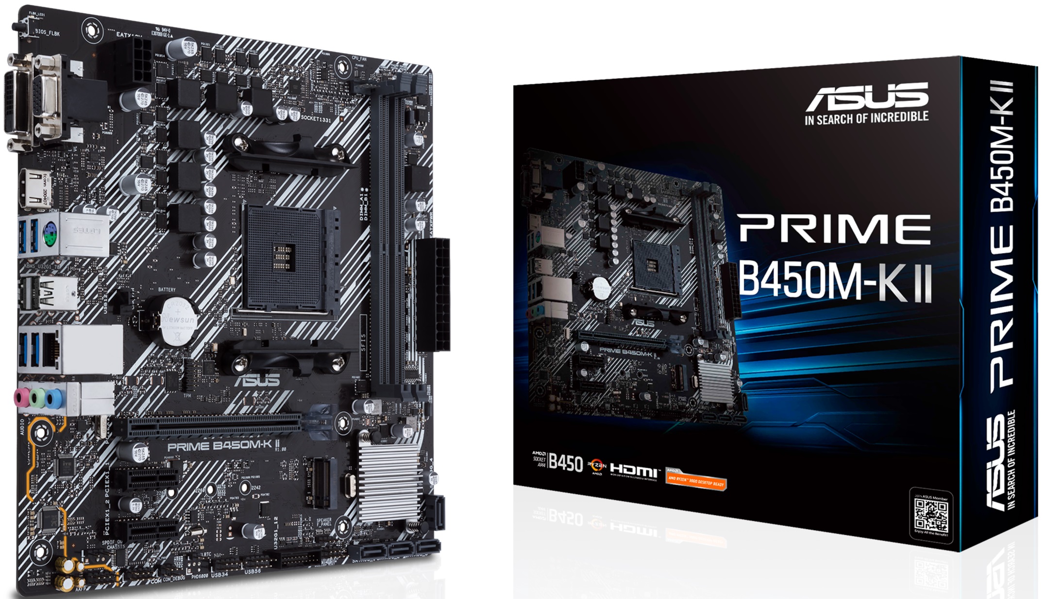 

Материнская плата mATX ASUS PRIME B450M-K II (AM4,AMD B450,2*DDR4(3200),4*SATA 6G RAID,M.2,3*PCI-E,7.1CH,GLan,6*USB 3.1,D-Sub/DVI) RTL, PRIME B450M-K II