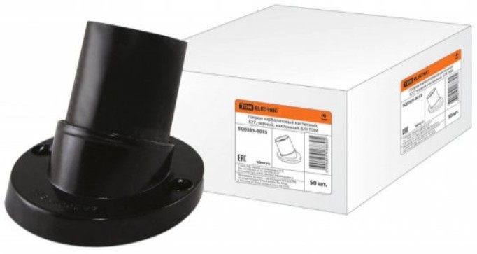 

Патрон TDM SQ0335-0015 карболитовый настенный, Е27, черный. наклонный, Б/Н, SQ0335-0015