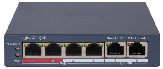 

Коммутатор управляемый HIKVISION DS-3E1106P-EI 4x100Мбит/с, DS-3E1106P-EI