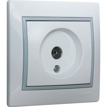 

Розетка Lezard 701-0215-129 СП Мира проходн. бел/сер., 701-0215-129