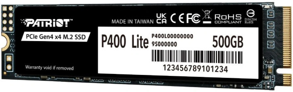 фото Накопитель SSD M.2 2280 Patriot Memory P400 Lite в Перми 500 ГБ