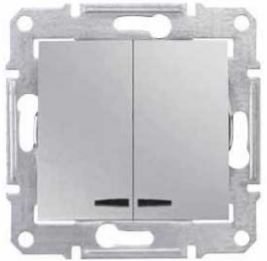 

Выключатель Schneider Electric SDN0300360 Sedna 2-клавишный с подсветкой 10А (сх 5), SDN0300360