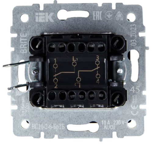 фото Переключатель двухклавишный  IEK BR-V22-0-10-K45 в Самаре