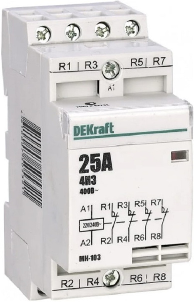 Изображение товара Модульный контактор DEKraft 18054DEK серии МК-103 16 А для автоматизации
