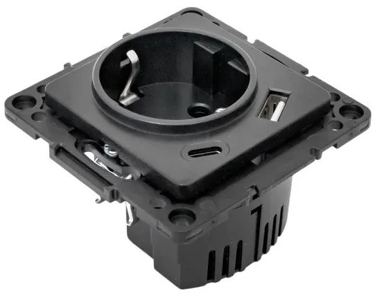 фото Розетка с заземлением с 2 USB  EKF EZR16-2USB-typeA-typeC в Уфе