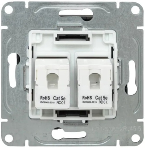 фото Розетка компьютерная двойная EKF UP1-SOM-2RJ45-5