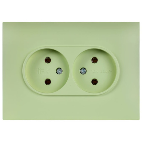 фото Розетка двухместная без заземления в сборе IEK SK-R20-10-K06-F в Омске