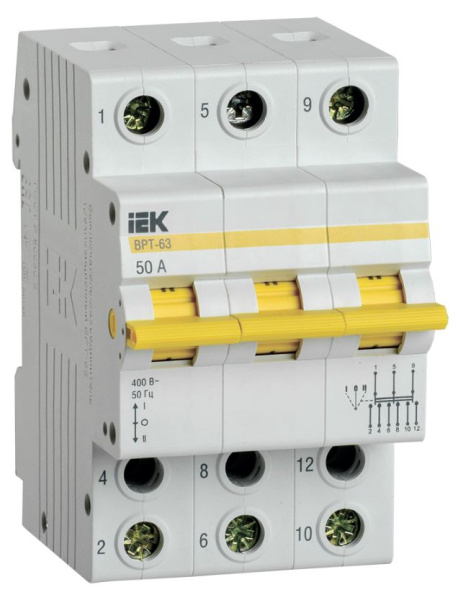 Изображение товара Выключатель-разъединитель трехпозиционный IEK MPR10-3-050