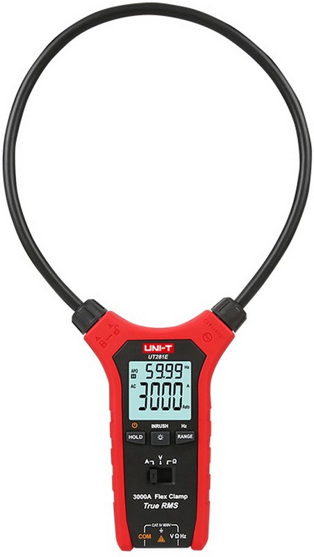 

Токоизмерительные клещи UNI-T UT281E , 600В, 3000А, 60МОм, гибкие зажимы, UT281E