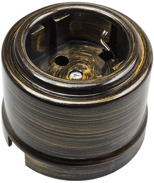 

Розетка Bironi B1-101-25 пластик, бронза, с/з, B1-101-25