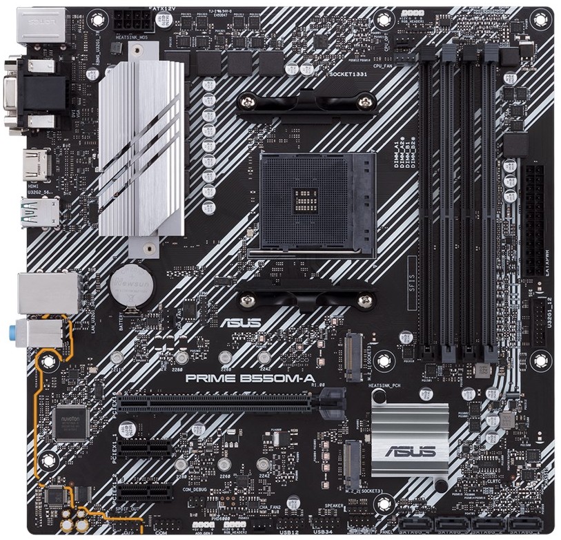 

Материнская плата mATX ASUS PRIME B550M-A (AM4, AMD B550, 4*DDR4(4400), 4*SATA 6G RAID, 2*M.2, 3*PCIE, 7.1CH, Glan, 8*USB 3.2, DVI-D, D-Sub, HDMI), PRIME B550M-A