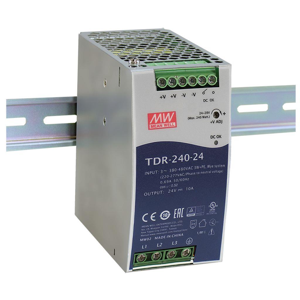 

Преобразователь AC-DC сетевой Mean Well TDR-240-48 источник питания 48В, монтаж на DIN-рейку, TDR-240-48