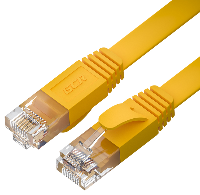 

Кабель патч-корд U/UTP 6 кат. 2м GCR GCR-52827 плоский прямой, медь, желтый, 30 AWG, ethernet high speed 10 Гбит/с, RJ45, T568B, GCR-52827