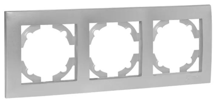

Рамка тройная EKF EWM-G-303-30 Валенсия сталь, EWM-G-303-30